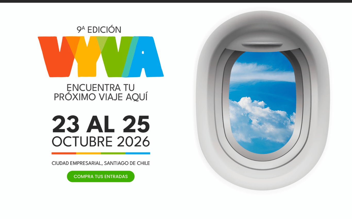 VYVA 2026, 9ª edición de la Feria Internacional de Viajes y Vacaciones, 23 al 25 de octubre en Ciudad Empresarial, Santiago